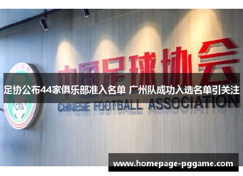 足协公布44家俱乐部准入名单 广州队成功入选名单引关注